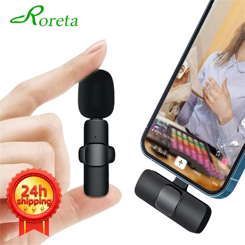Streaming Mic Condenser - Roreta Noise-canceling Microphone Wireless Lavalier Microphone