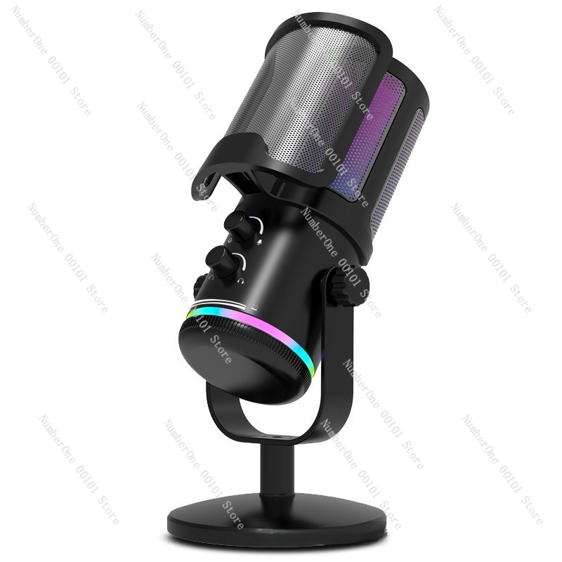 Streaming Mic Condenser - USB RGB Condenser Microphone Desktop Gaming