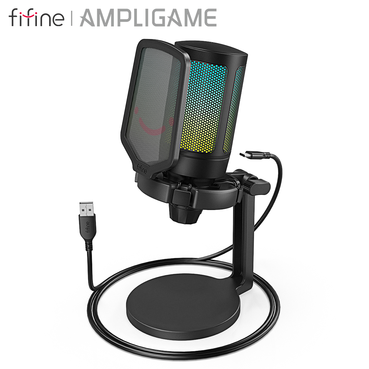 Streaming Mic Condenser - FIFINE AmpliGame Gaming Microphone with Shock