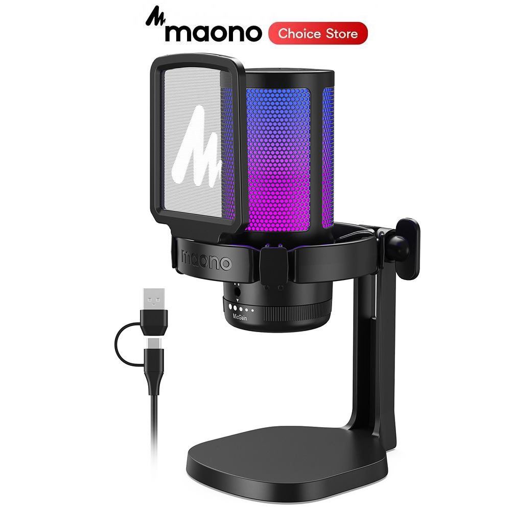 Streaming Mic Condenser - MAONO DGM20 Gaming Microphone for PC