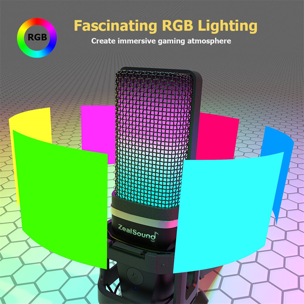 Zealsound RGB Recording Microp - Streaming Mic Condenser ulasan dan harga