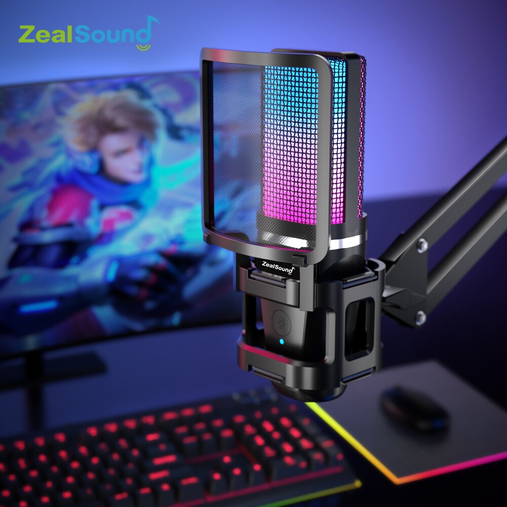 Zealsound RGB Recording Microp - Streaming Mic Condenser ulasan dan harga