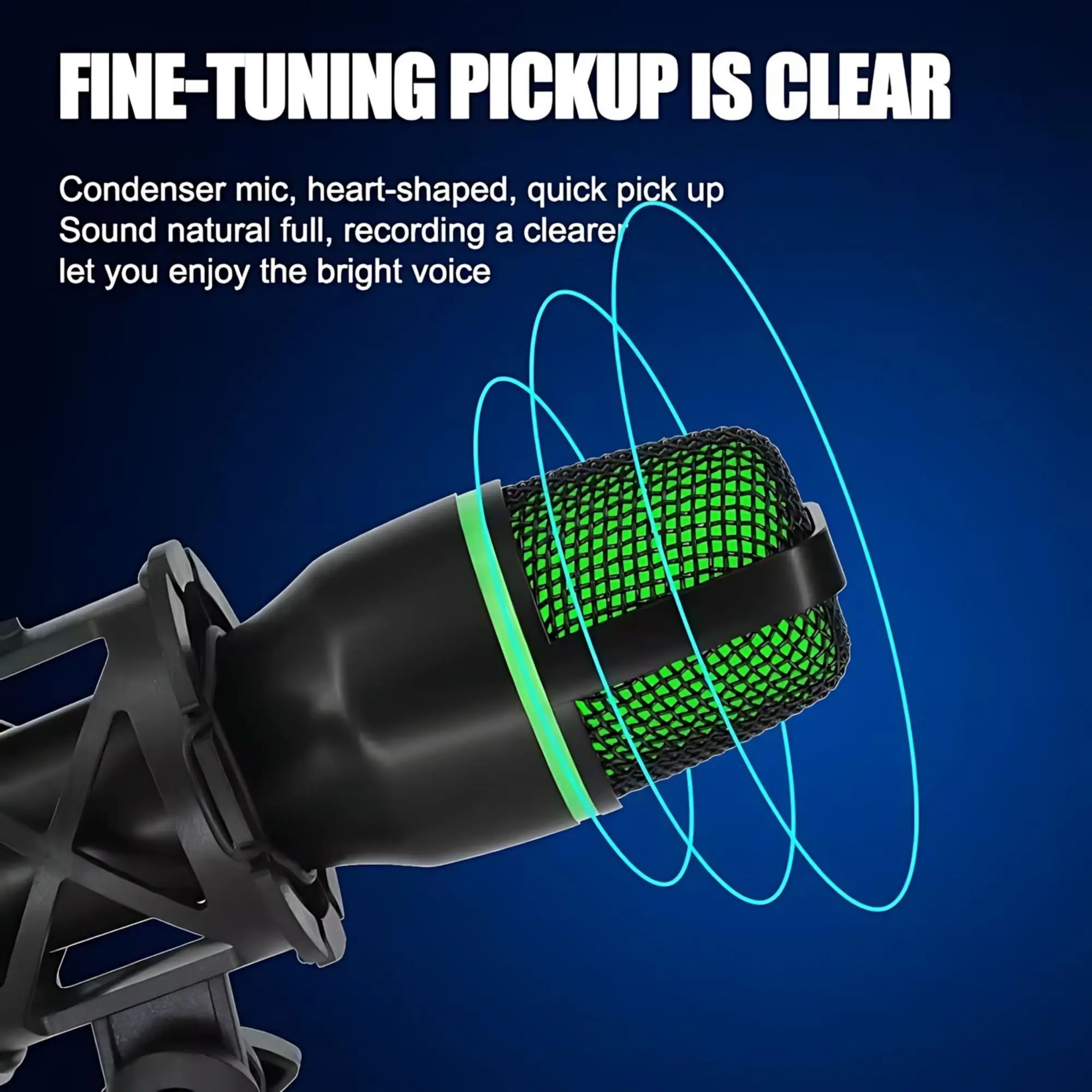 RGB Lighting Microphone Kit wi - Streaming Mic Condenser ulasan dan harga