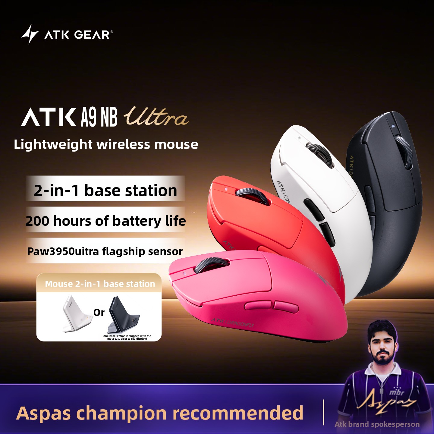 ATK A9 NB Ultra Lightweight Wi - Esports Gaming Station ulasan dan harga