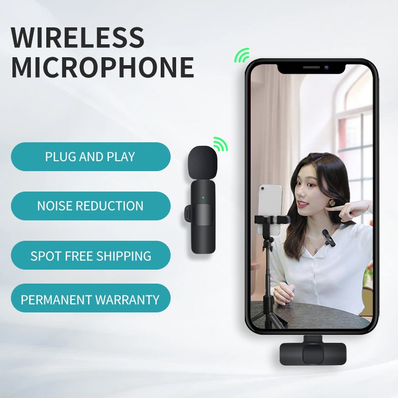 Wireless Lavalier Microphone f - Streaming Mic Condenser ulasan dan harga