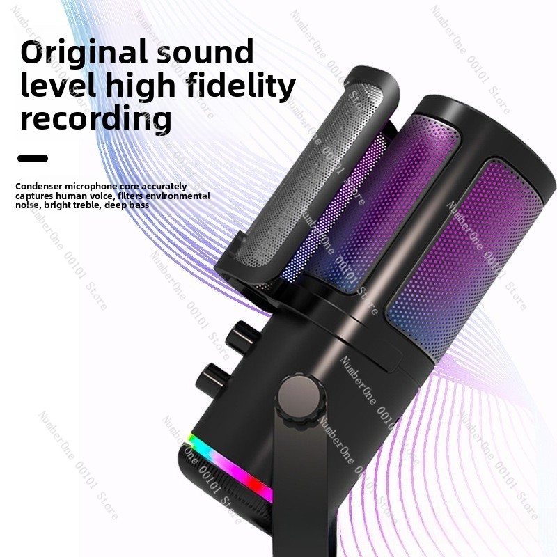 USB RGB Condenser Microphone D - Streaming Mic Condenser ulasan dan harga