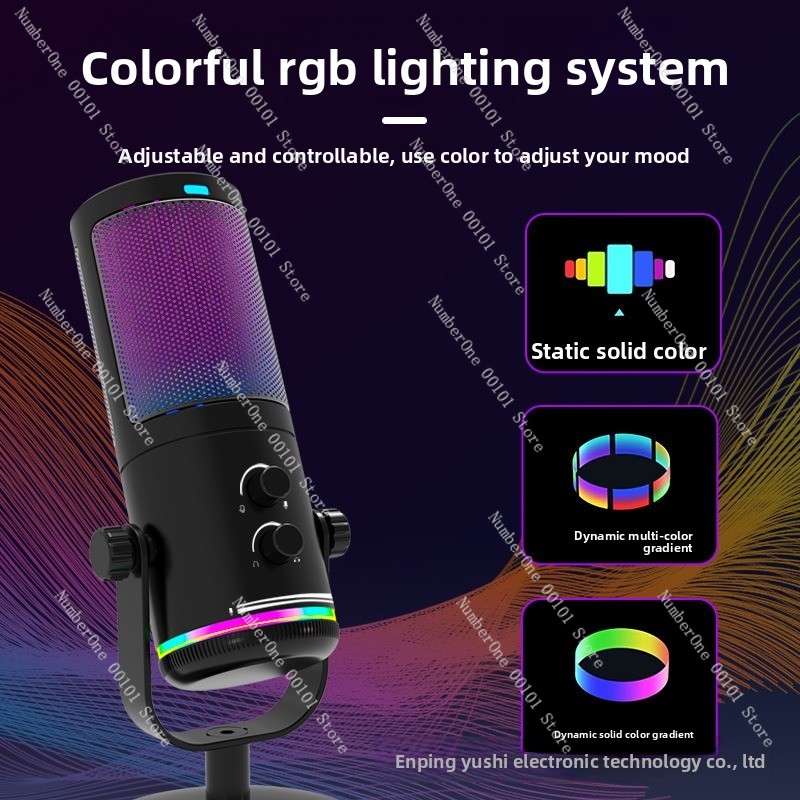 USB RGB Condenser Microphone D - Streaming Mic Condenser ulasan dan harga
