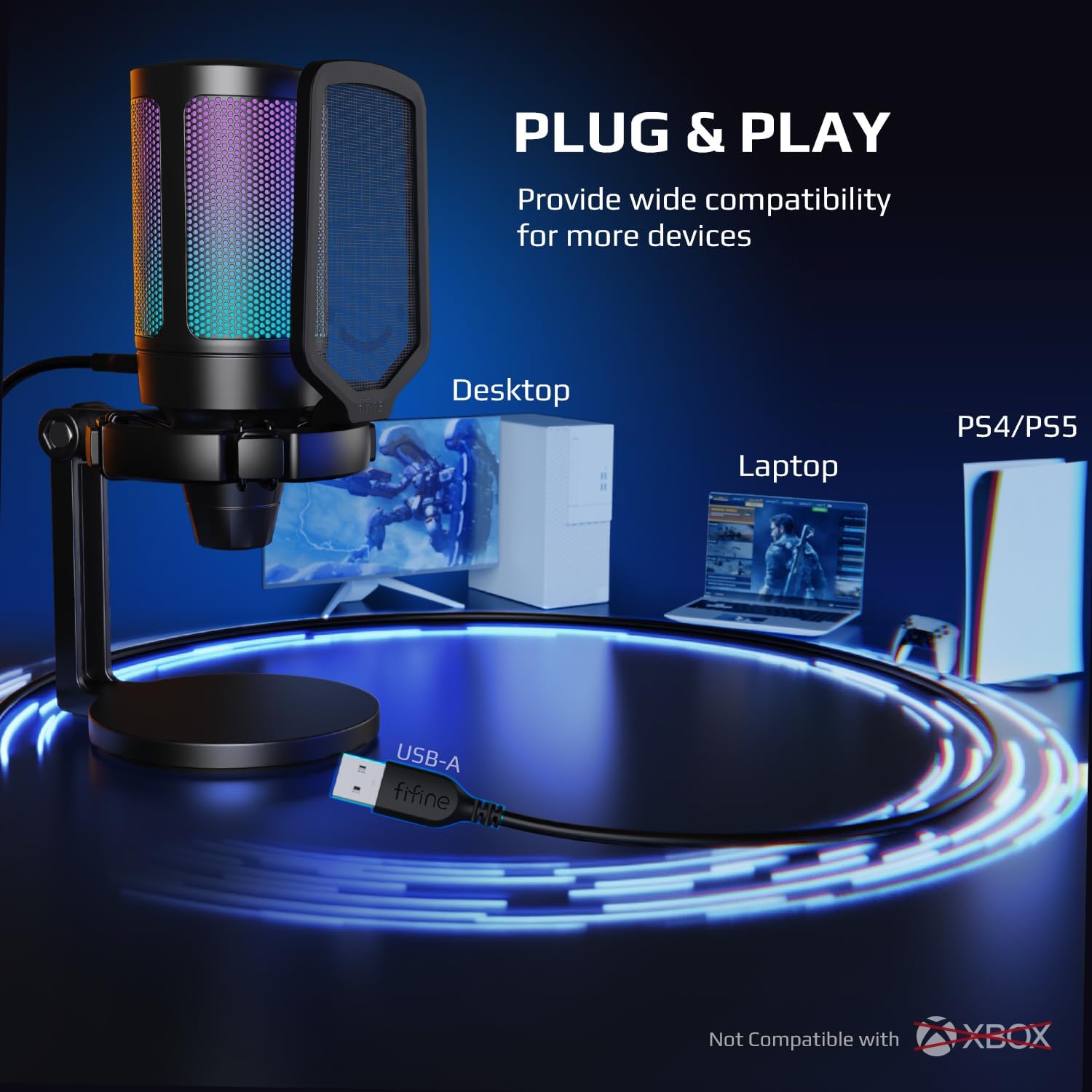 FIFINE AmpliGame Gaming Microp - Streaming Mic Condenser ulasan dan harga