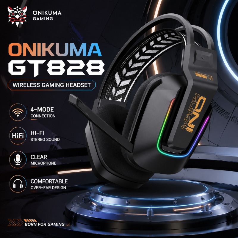 ONIKUMA GT828 Gaming Headset 4 - Esports Gaming Gear ulasan dan harga