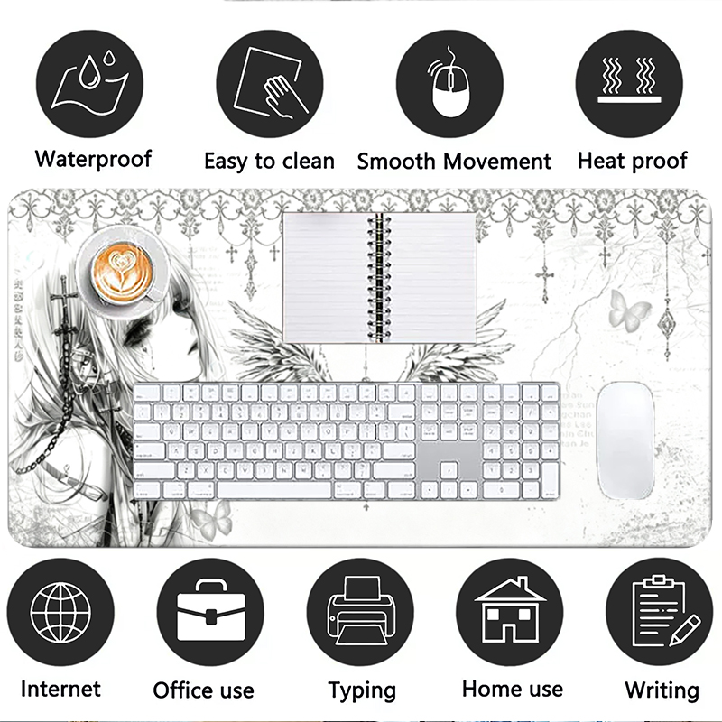 Leather Mousepad Black White A - Esports Gaming Mouse ulasan dan harga
