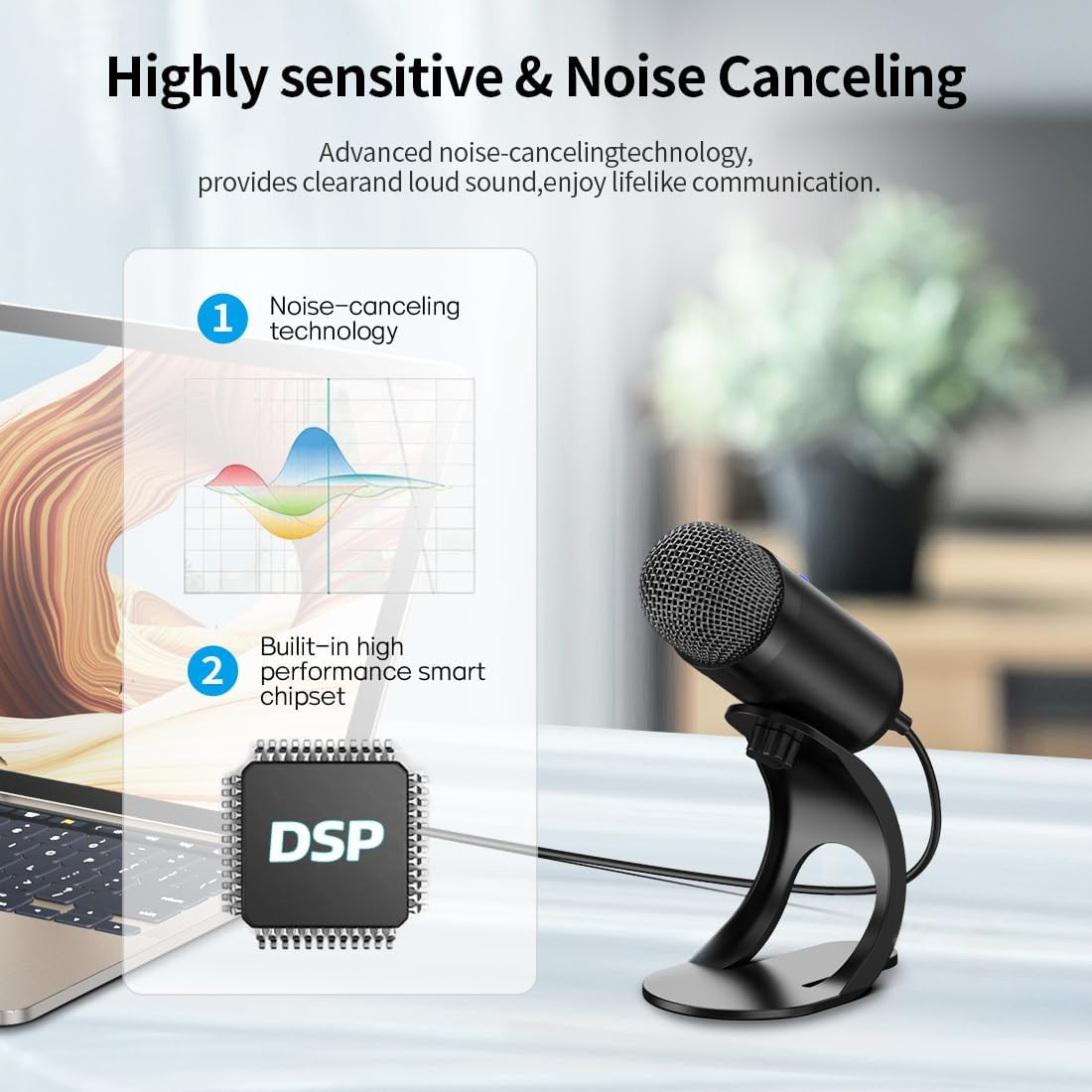 Professional USB Microphone Co - Streaming Mic Condenser ulasan dan harga